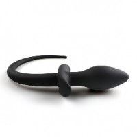 Anal Plug with Tail Silicone Black